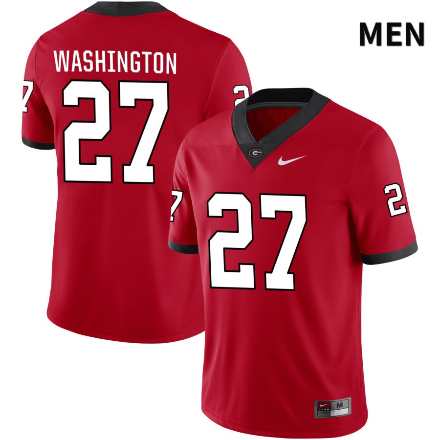 Georgia Bulldogs Men's C.J. Washington #27 Red 2022 NIL Stitched College UGA Football Jersey 23PX015LD